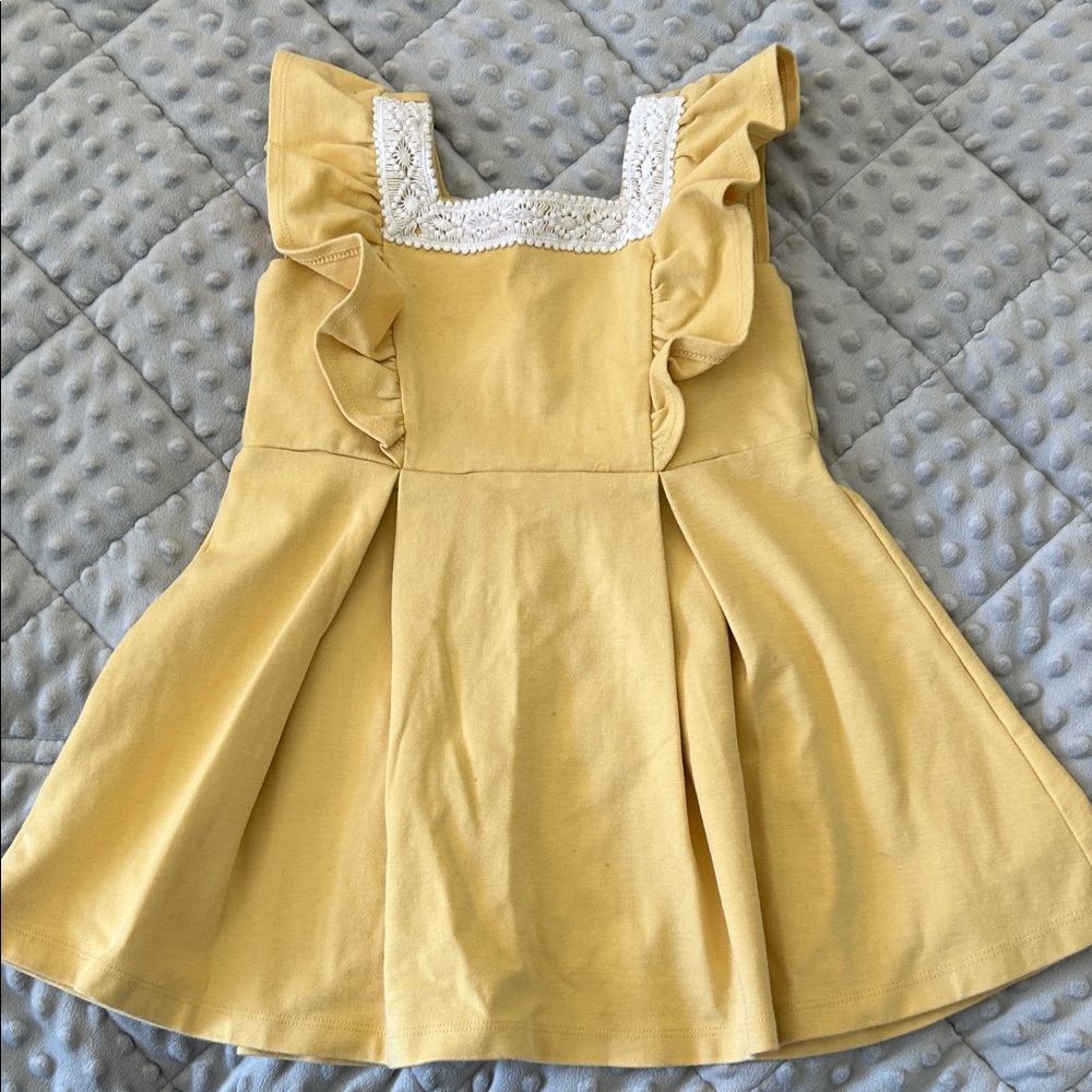 Janie and Jack Yellow Dress with White Accents
